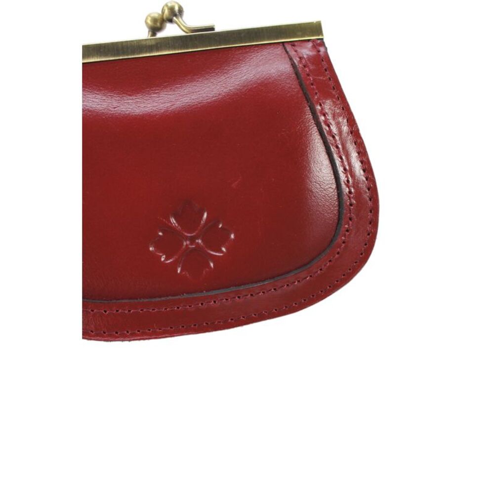 Patricia Nash Womens Metal Framed Kiss Lock Leather Logo Coin Pouch Keychain Red - Picture 6 of 6
